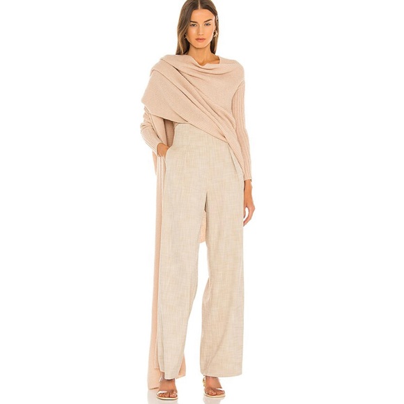 Cult Gaia Izzie Sweater Cardigan in Beige Oatmeal Pink size Small - Picture 3 of 11